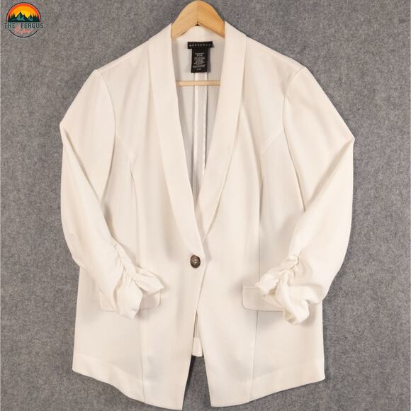Metaphor Blazer White Ivory Long Sleeve Formal Single-Breasted Women's Size XL - Picture 1 of 11
